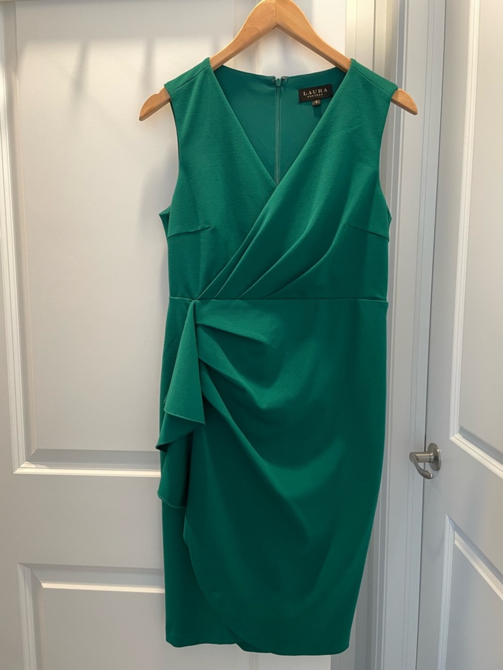 Laura Petites Emerald Wrap-Front Midi Dress